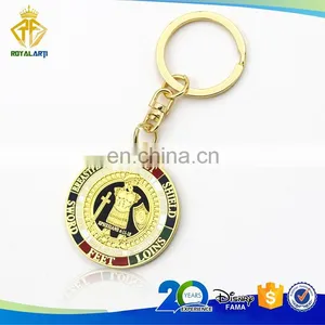 Promotional Custom Hard Enamel Metal Keychain in Shiny Gold Finishing thumbnail-2