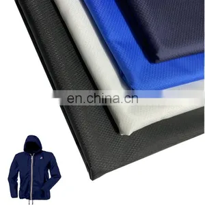 240T Pongee Fabric W/R Poly Diamond Ripstop With Milky PU Coated Polyester Windbreaker Jacket Fabric thumbnail-2
