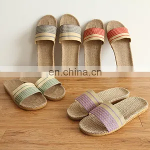 Natural Womens Unisex Linen Bottom Sea Beach Wear Home House Flip Flop Slim Anti-Skid Sandal thumbnail-1