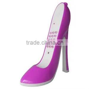 Pink Color Electroplating Shoe Telephone Model thumbnail-1