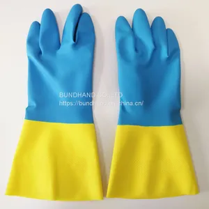 Bicolor Neoprene and Latex Industrial Work Gloves thumbnail-3