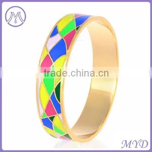 European Fashion Stainless Steel Enamel Cuff Bangle thumbnail-3