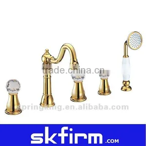 Crystal Handle New Design Golden Brass Shower Mixer thumbnail-1