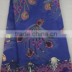 African Raw Silk George Fabric Sequin Embroidery Fabric Lace for Lady Dress GP1002 thumbnail-4
