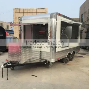 SILANG SL-6S White Biaxial Food Truck Multi-function Mobile Food Trailer Used Food Trucks thumbnail-1