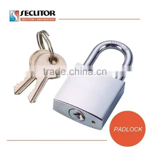 Chrome Plated Medium Brass Padlock thumbnail-1