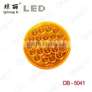 12 Volt 4inch Round Amber Sealed Multifunction Led Stop Turn Tail Light for Truck Trailer thumbnail-1