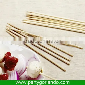 2.5 X150mm Round Natural BBQ Dan Bamboo Skewers With Sharp End FDA Food Grade thumbnail-1