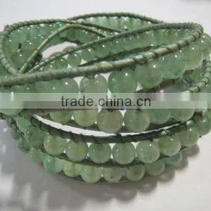 Genuine Jade Leather Wrap Bracelets thumbnail-1