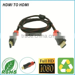Black and Red Braided HD TV Cable Sleeving Braided Cable High Speed Connect Wire For 3D TV Support 1080P Cable thumbnail-1