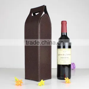 PU Leather Wine Bottle Bag Wine Tote Bag thumbnail-1