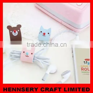 Customized Shape and Logo Soft Pvc Rubber Headphone Earphone Winder Quality Choice thumbnail-1