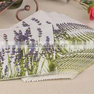 20pcs Spring Purple Lavender Flowers Printed Paper Napkins Food-grade Tissue for Coffee Shop Table Accessories Party Placemats thumbnail-3