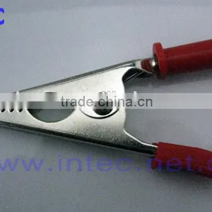Jumper Wires Alligator Crocodile Roach Test Clip Plastic Handles Crocodile Clips 80mm Red Color I00141 thumbnail-1