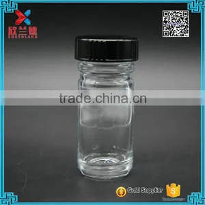 Empty Mini Glass Bottle Wholesale for Medicine Bottle Industry With Black Cap thumbnail-1