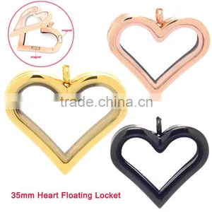 2015 Fashion Plain Heart Shaped Glass Photo Floating Locket,beautiful Stainless Steel Heart Floating Locket Pendants thumbnail-4