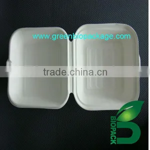100% Biodegradable Straw Pulp Food Boxes (clamshell) thumbnail-1