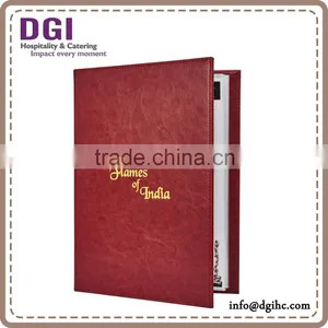 Custom Design Restaurant Menu Holder, PU Leather Cover Drink Menu Book/leather File Folder thumbnail-3