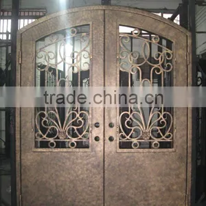 Eyebrow Top Double Wrought Iron Door thumbnail-1