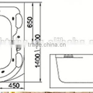 CUPC Wall-aganist Bathtub,wall Against Freestanding,elegant Acrylic Whirlpool Massage Bathtub thumbnail-2