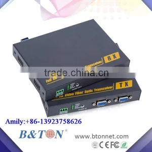 VGA to Fiber Optic Independent Analog Audio With RS 232 Local VGA Loop Extender Fiber Optic Converter thumbnail-1