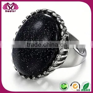 Cheap Wholesale Men Stainless Steel Turquoise Stone Ring thumbnail-1