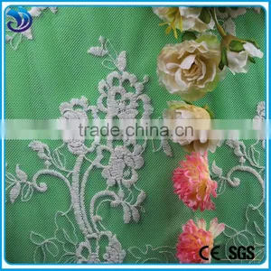 Double Borders Net Lace Embroidery Fabric Organza Fabrics for Wedding Dress thumbnail-3