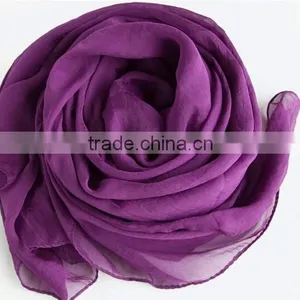 Colourful Polyester Chiffon Long Scarf in Solid Colour thumbnail-3