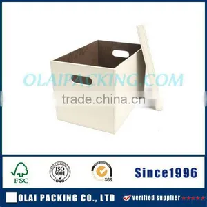 White Large Capacity Leather Box for Hamper Wholesale thumbnail-1