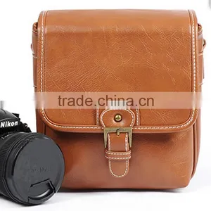 Factory Price Brown Leather Camera Bag With Strap in Dongguan thumbnail-2