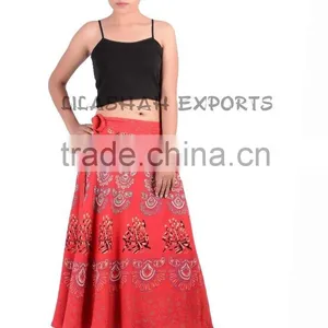 2153 Rayon Mandala Printed Long Skirt Rayon Block Printed Skirt Garments Ladies Fashion Woman Skirt Suit Long Rayon Skirts thumbnail-1