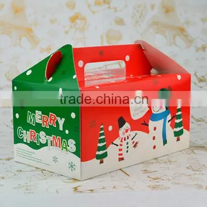 Merry Christmas Apple Cake Candy Gift Box,paper Cardboard Suitcase Box With Handle thumbnail-3