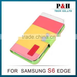 2015 Leather Case Flip Cover for Samsung Galaxy s6 Edge/two Mobile Phones Leather Case/leather Case for Samsung Galaxy s6 Edge thumbnail-6