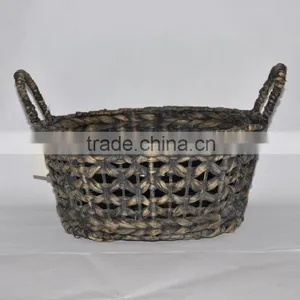 Beautiful Water Hyacinth Basket With Handle thumbnail-5
