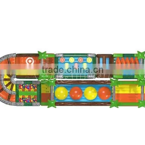 Multi Jungle Challenge Inflatable Obstacle Course, Large Inflatable Jungle Obstacle Course thumbnail-4