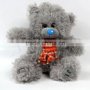 Luckiplus Hot Sale First Class Grey Bear With Scarf Safe Technology Toy For Kids thumbnail-1
