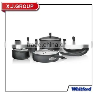 10pcs Colorful Black Aluminum Fry Pan Milk Pan Cookware Set With Glass Lid thumbnail-1