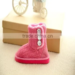 Crochet Knitting Cheap Indoor Outdoor Pink Baby Shoes for Girls thumbnail-2