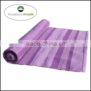 100 % Cotton Rug Mat for Yoga Practice in Yellow Seven Chakra Embroidery thumbnail-4