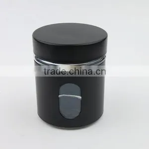 350ml Black Colored Iron Covered Glass Jar With Metal Screw Lid, Glass Coffee Jar thumbnail-1