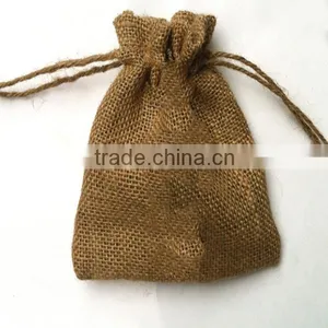 Linen Hemp Drawstring Bags With Logo Ribbon thumbnail-1