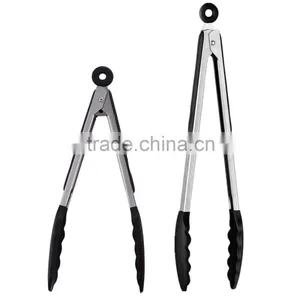 Manufacture of China Cheap Price Cooking Tools Silicone Stainless Steel 430 Handle BBQ Tong thumbnail-3