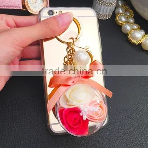 New Style PU Leather Pearl Tassel Keychain Fashion Bag Keychains For Man And Woman Gift Jewelry thumbnail-5