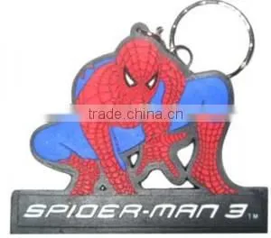Spiderman Shape PVC Key Chain/rubber Keychain for Kids thumbnail-1