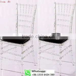 Quality Factory Supply Transparent Clear Resin Acrylic Acrylic Chiavari Chair for Wedding Item: R1# thumbnail-1