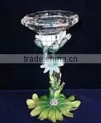 RORO Pewter Craft Candle Holder With Namel Color Crystal Glass Candle Sticker Stand Fashion Home Decoration Household Craft thumbnail-1