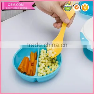 Spill Proof Plastic Baby Bowl Children Dinnerware Sets Bonus Fork and Spoon thumbnail-3