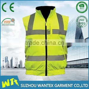 hi Vis Yellow Used Reflective Vest Reflective Safety Warming Vest Reversible Fluo Yellow Vest thumbnail-1