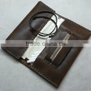 Newest Generation Leather Tobacco Pouch With Cigarette Rolling Paper Holder Slot thumbnail-6