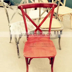 Cross Back Stacking Dining Chairs thumbnail-2